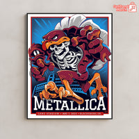 Metallica M72 Blacksburg 2025 Hokie Skeleton Mascot, Lane Stadium Show Poster & Canvas - Merch Collect
