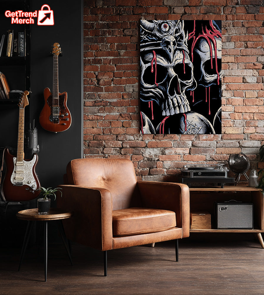 Metallica M72 Santa Clara 2025 Brandon Heart Skull Poster & Canvas - Merch Collect