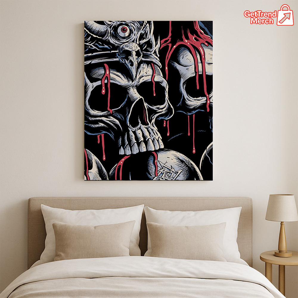 Metallica M72 Santa Clara 2025 Brandon Heart Skull Poster & Canvas - Merch Collect
