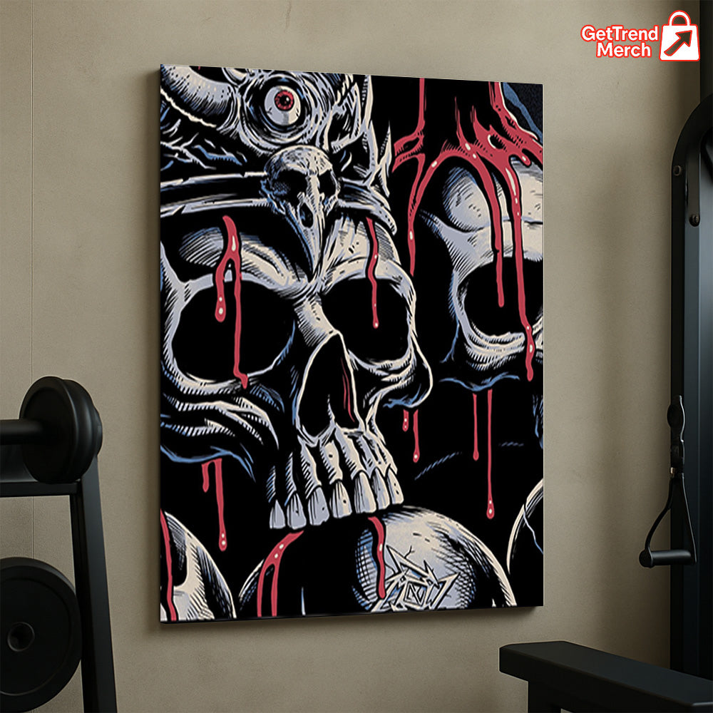 Metallica M72 Santa Clara 2025 Brandon Heart Skull Poster & Canvas - Merch Collect