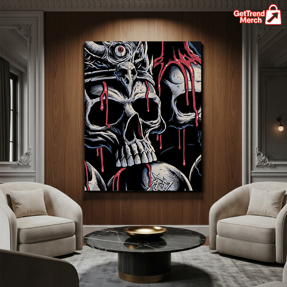 Metallica M72 Santa Clara 2025 Brandon Heart Skull Poster & Canvas - Merch Collect