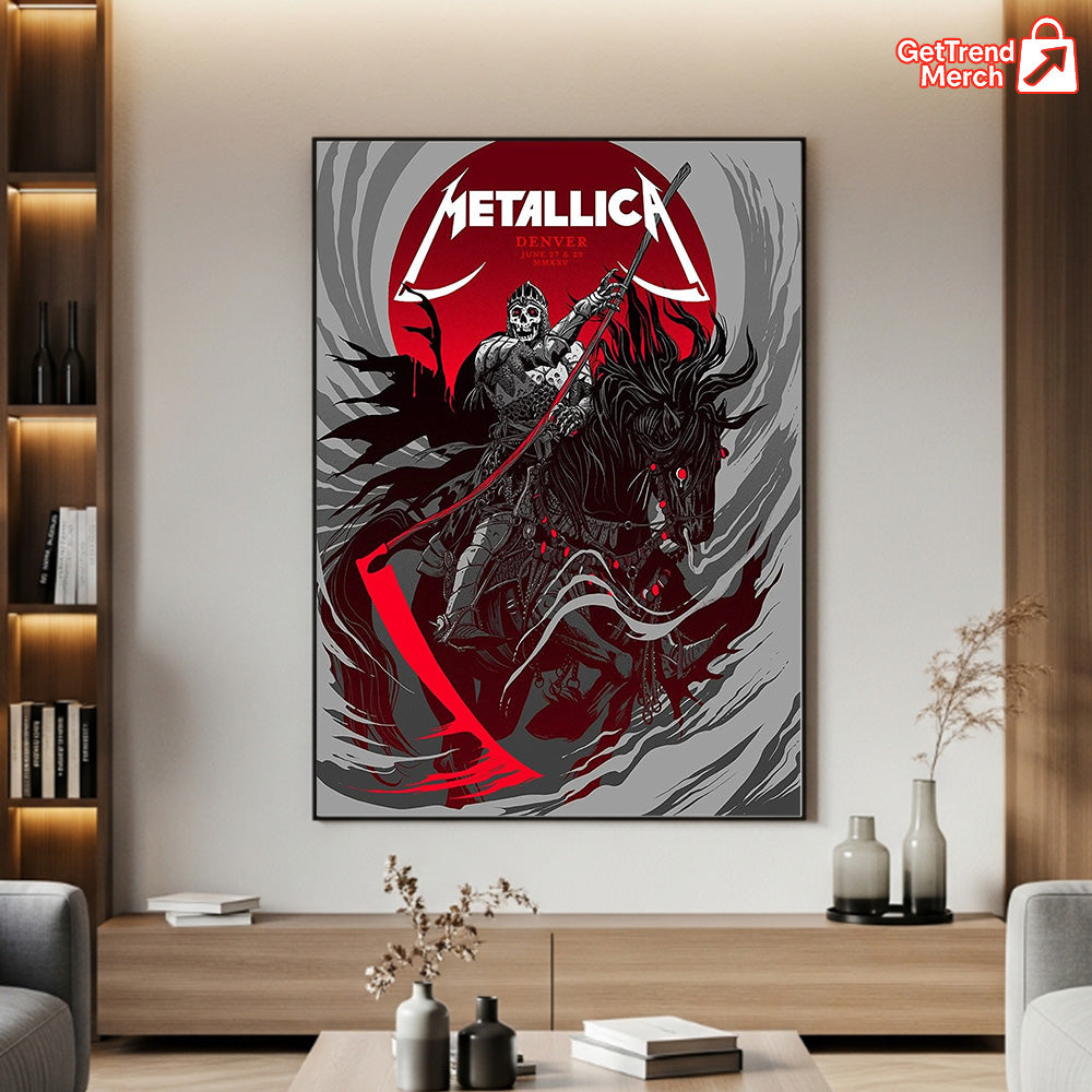 Metallica M72 Denver 2025 Tonight In Denver Setlist by Becky Cloonan Poster & Canvas - Merch Collect