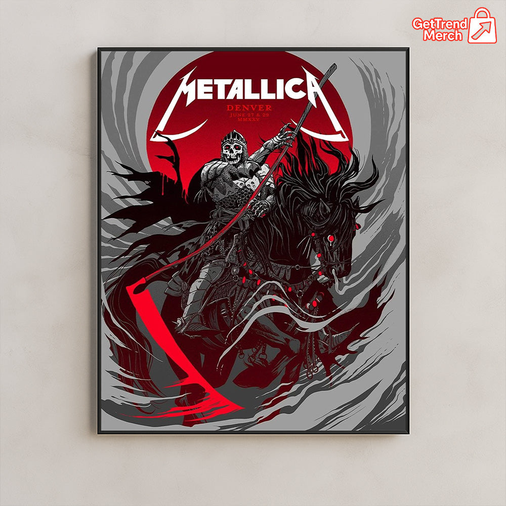 Metallica M72 Denver 2025 Tonight In Denver Setlist by Becky Cloonan Poster & Canvas - Merch Collect