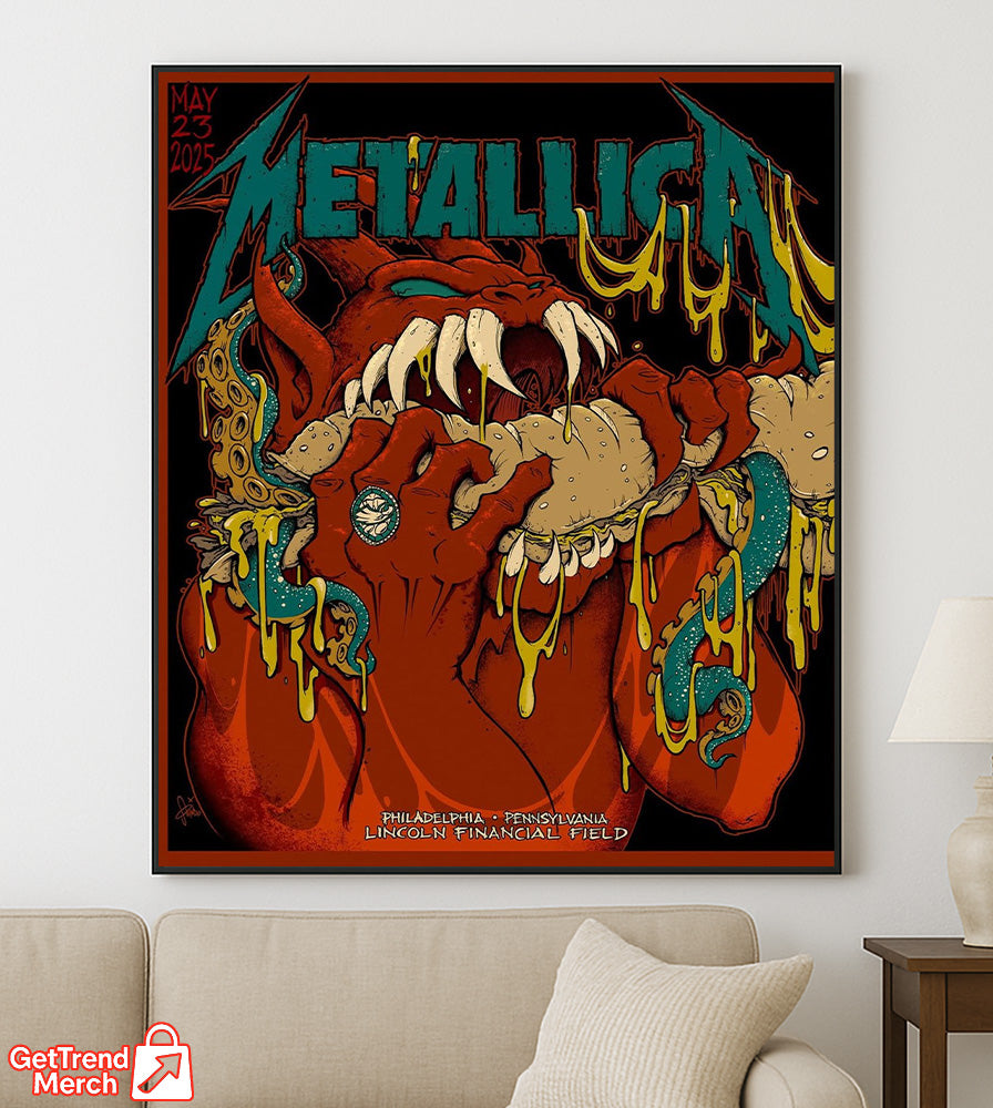 Metallica M72 Philadelphia 2025 Setlist Devil Hot Dog Snake Poster & Canvas - Merch Collect
