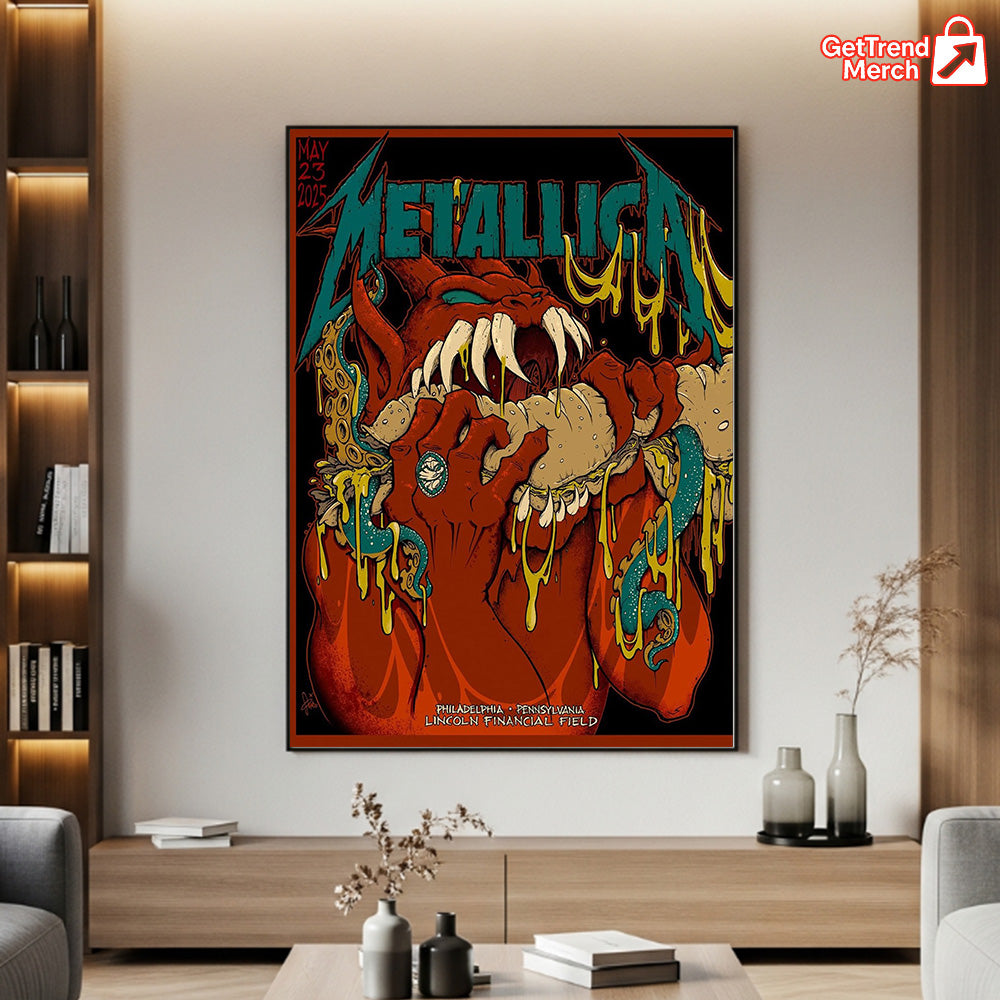 Metallica M72 Philadelphia 2025 Setlist Devil Hot Dog Snake Poster & Canvas - Merch Collect