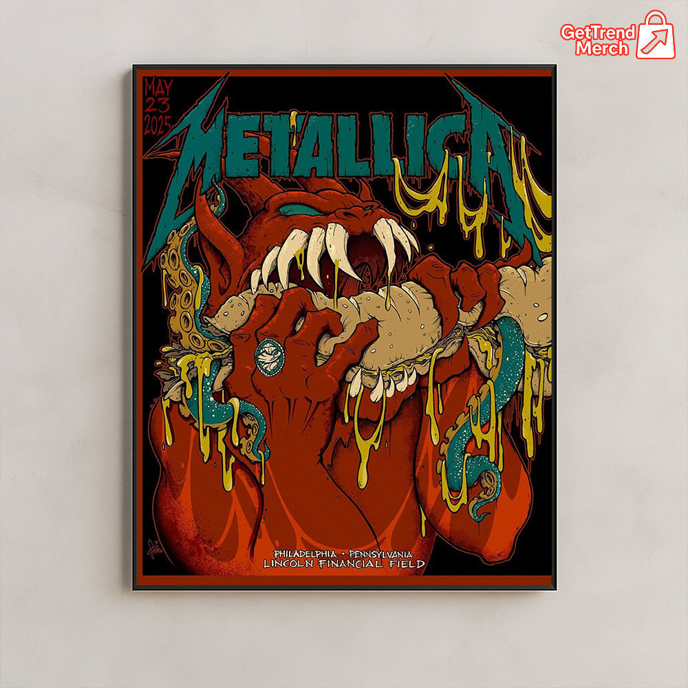 Metallica M72 Philadelphia 2025 Setlist Devil Hot Dog Snake Poster & Canvas - Merch Collect
