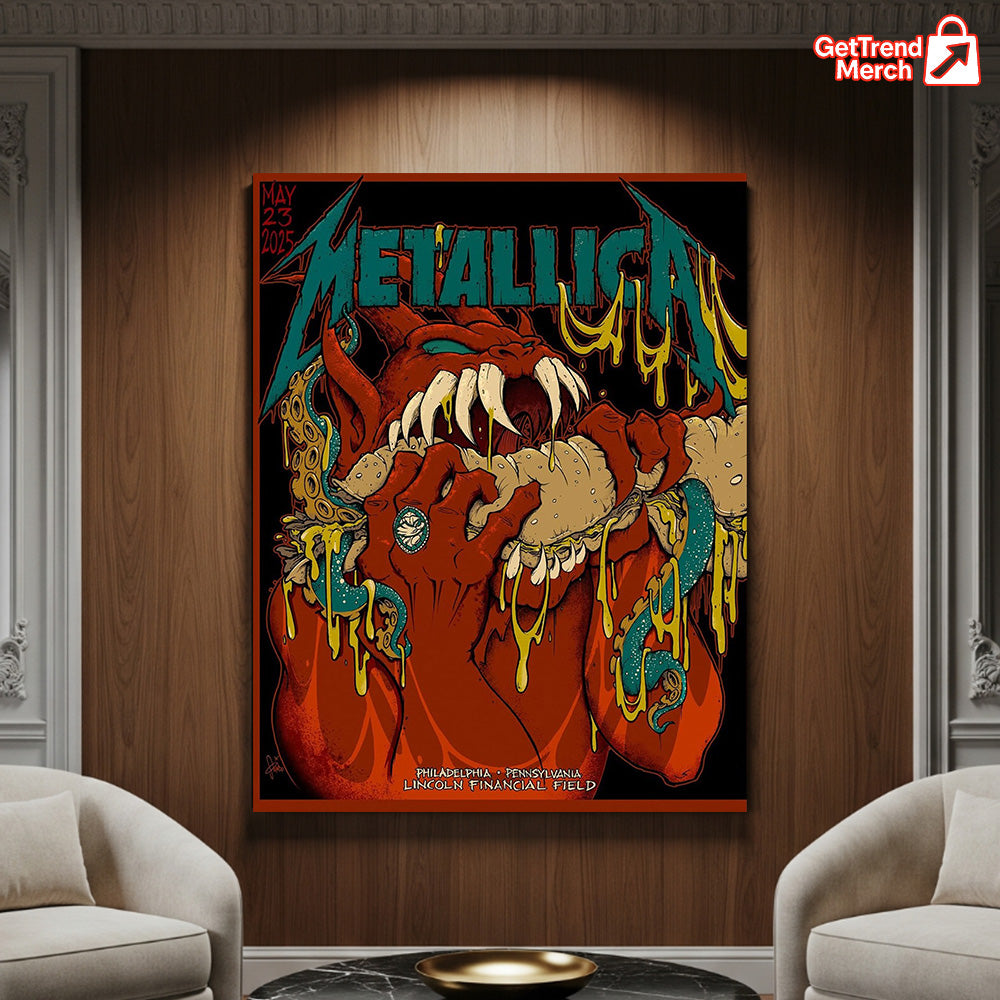 Metallica M72 Philadelphia 2025 Setlist Devil Hot Dog Snake Poster & Canvas - Merch Collect