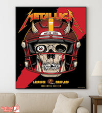 Metallica M72 Landover 2025 Setlist Skull Football Helmet Poster & Canvas - Merch Collect