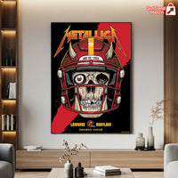 Metallica M72 Landover 2025 Setlist Skull Football Helmet Poster & Canvas - Merch Collect
