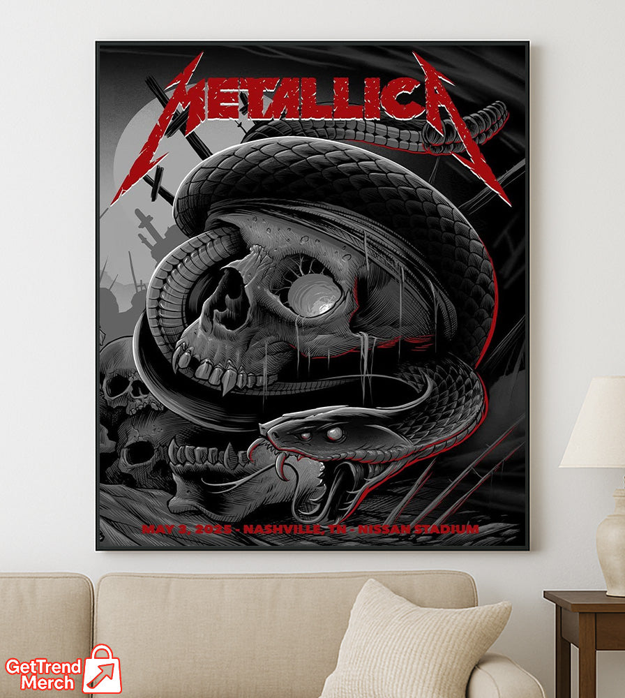 Metallica M72 Nashville 2025 Setlist Poster & Canvas - Merch Collect