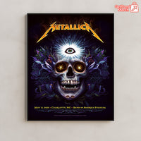 Metallica M72 Charlotte 2025 Setlist Skull Eye Poster & Canvas - Merch Collect