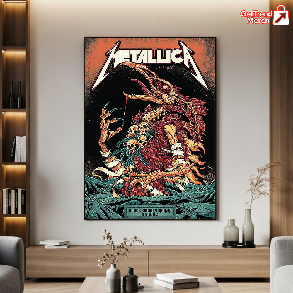 Metallica M72 Blacksburg 2025 Setlist Poster & Canvas - Merch Collect