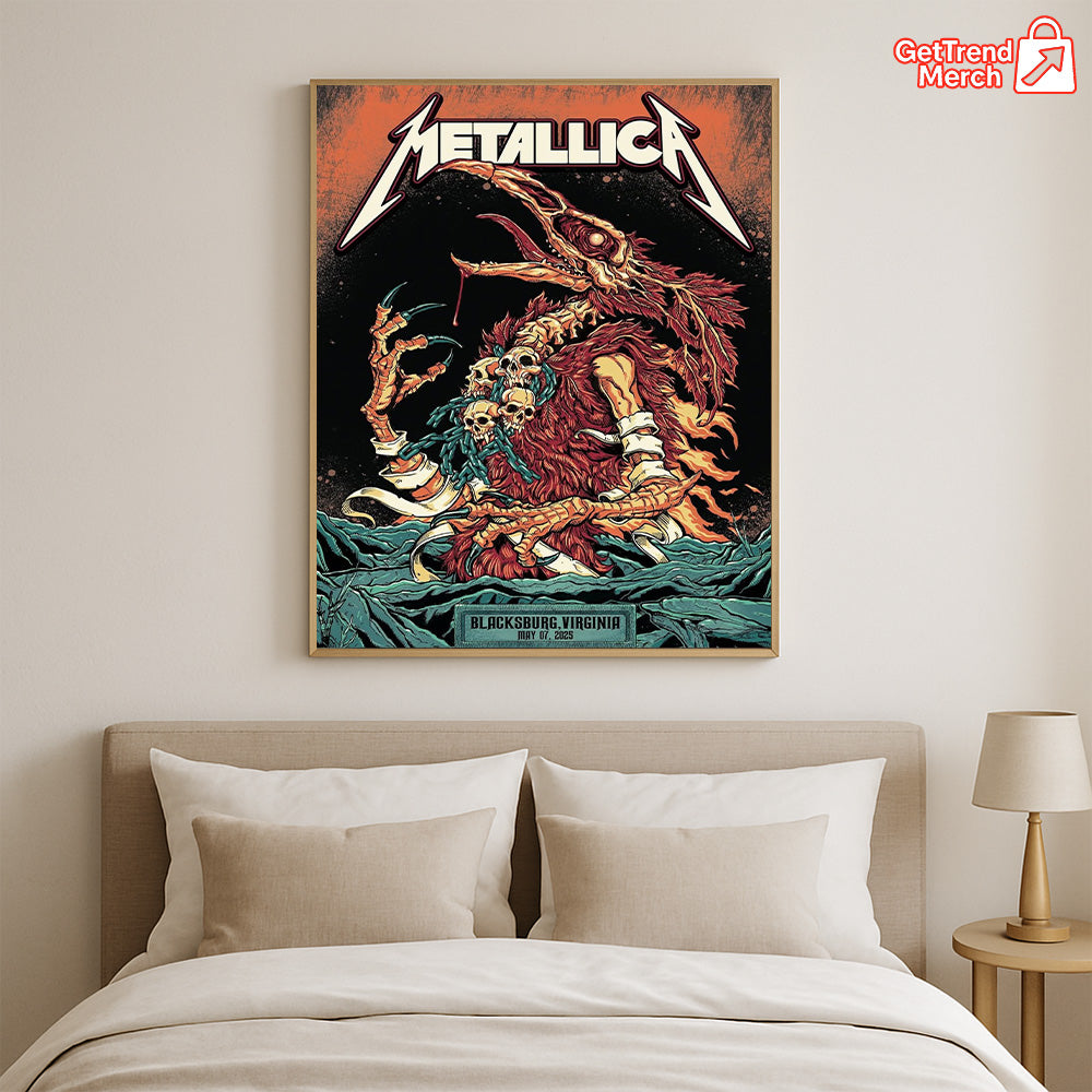 Metallica M72 Blacksburg 2025 Setlist Poster & Canvas - Merch Collect