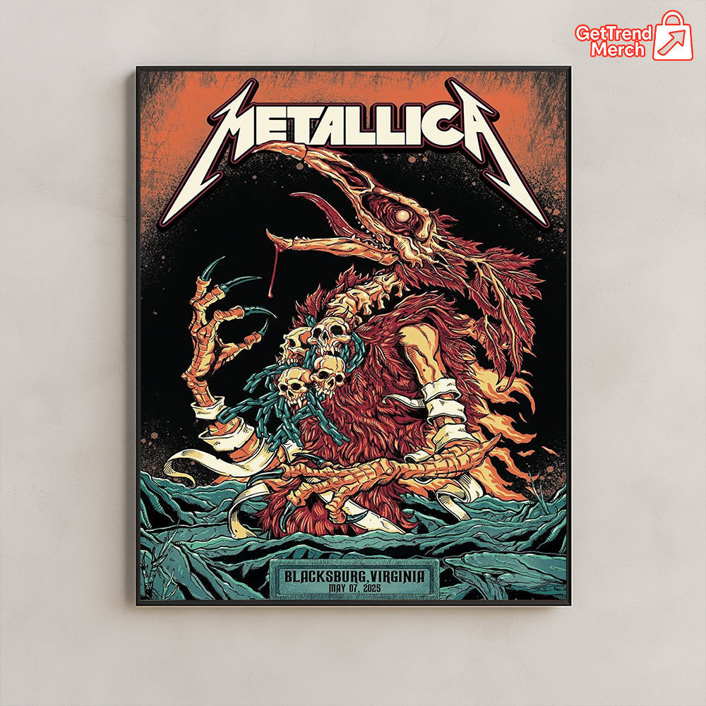Metallica M72 Blacksburg 2025 Setlist Poster & Canvas - Merch Collect