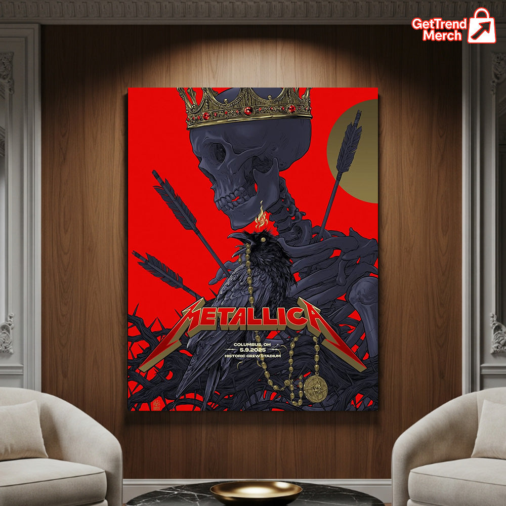 Metallica M72 Columbus May 9 2025 Snake & Skeleton Poster & Canvas - Merch Collect