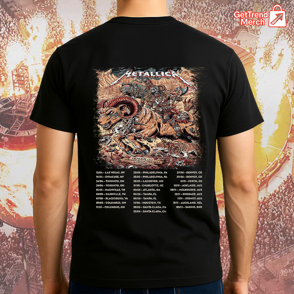 Metallica M72 Denver June 29 2025 Ram Reaper Graphic T-Shirt - Merch Collect