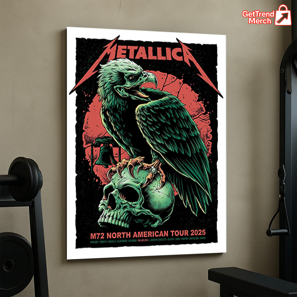 Metallica M72 2025 Setlist Skull Eagle by Rhys Cooper Poster & Canvas - Merch Collect