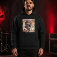 Metallica M72 World Tour Life Burns Faster October 8 and 10 2026 Sphere Las Vegas United States T-shirt featuring a giant Skull Tornado above a desert graveyard with Las Vegas skyline artwork.