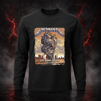Metallica M72 World Tour Life Burns Faster October 8 and 10 2026 Sphere Las Vegas United States T-shirt featuring a giant Skull Tornado above a desert graveyard with Las Vegas skyline artwork.